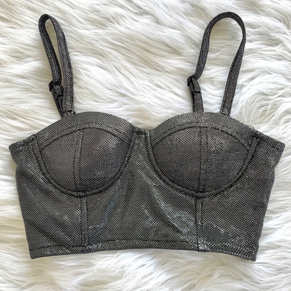 silver bustier crop top